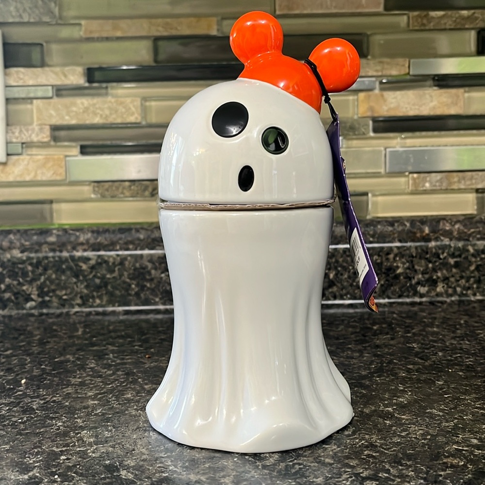 Mickey ghost pumpkin candle